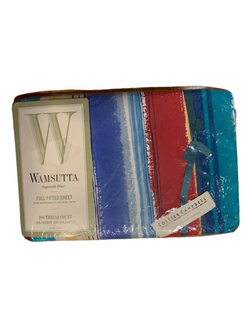 New Vtg Collier Campbell Matchpoint Full Fitted Sheet by Wamsutta VTG USA HTF
